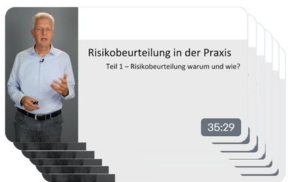 Videokurs Risikobeurteilung in der Praxis – Kartenstapel aller Kursteile